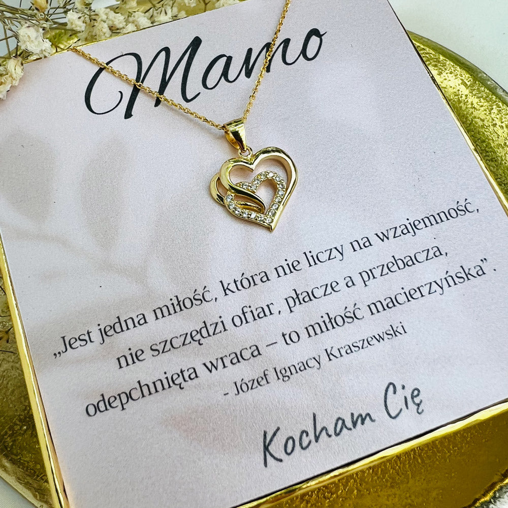 Prezent Dla Mamy Naszyjnik "Serca" Wiersz SERIA LIMITOWANA