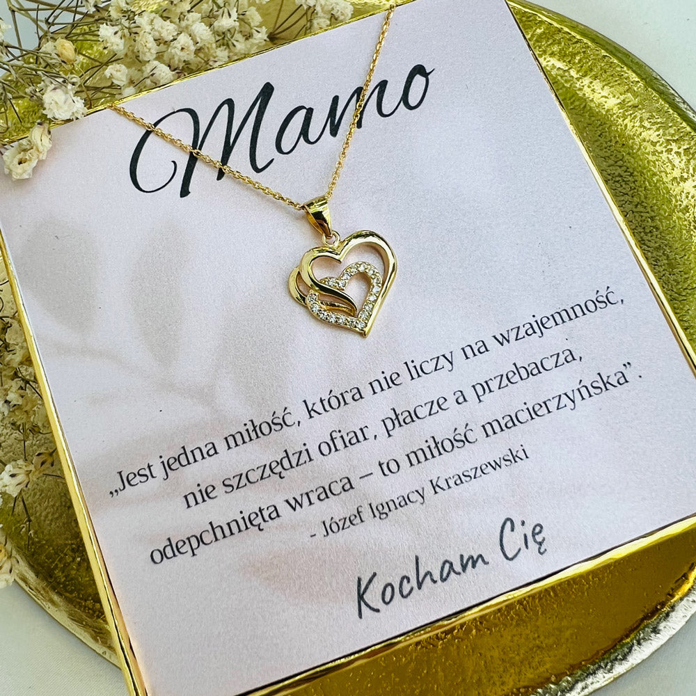 Prezent Dla Mamy Naszyjnik "Serca" Wiersz SERIA LIMITOWANA