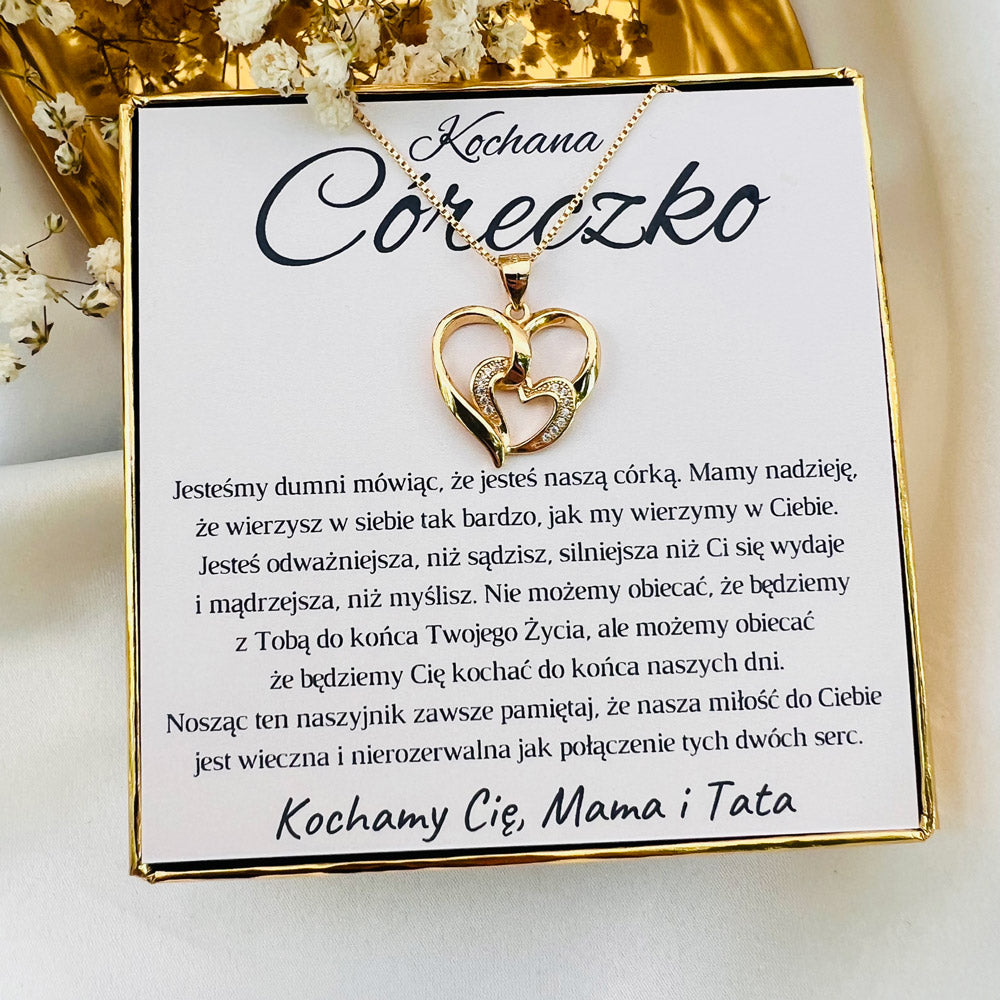 NOWOŚĆ Naszyjnik Dla Córki "Serce w Sercu"