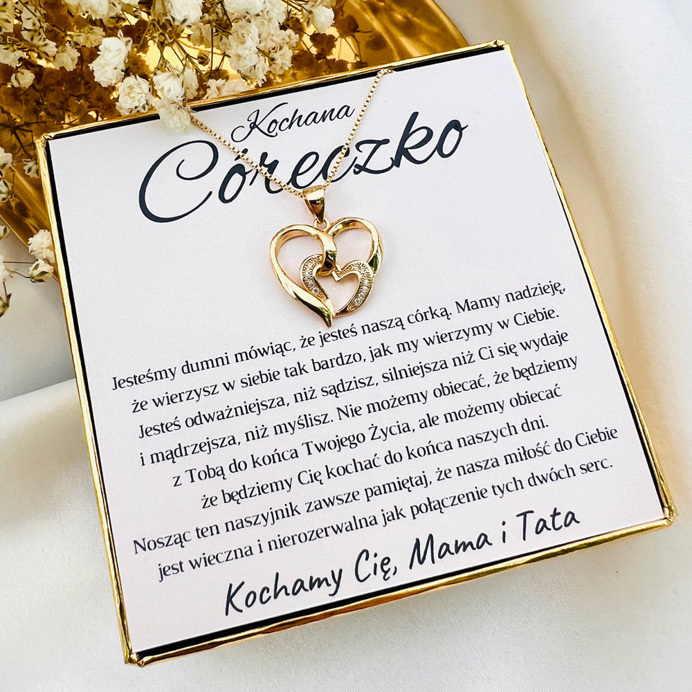NOWOŚĆ Naszyjnik Dla Córki "Serce w Sercu"