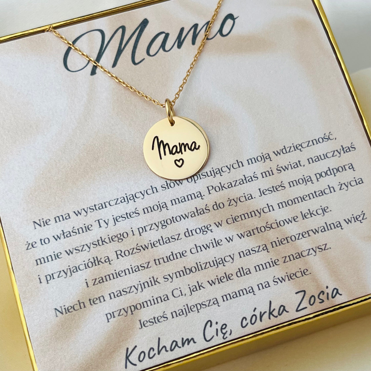 Naszyjnik z Grawerem "Mama"