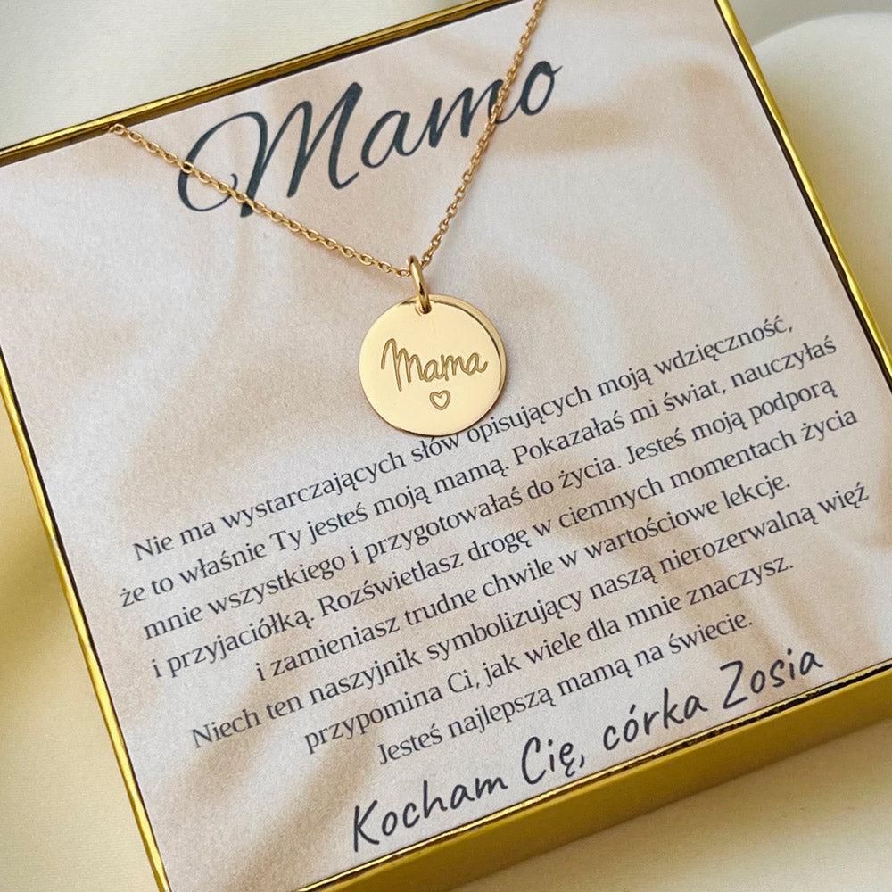 Naszyjnik z Grawerem "Mama"