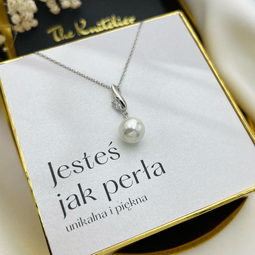 Naszyjnik "Perełka z cyrkoniami"