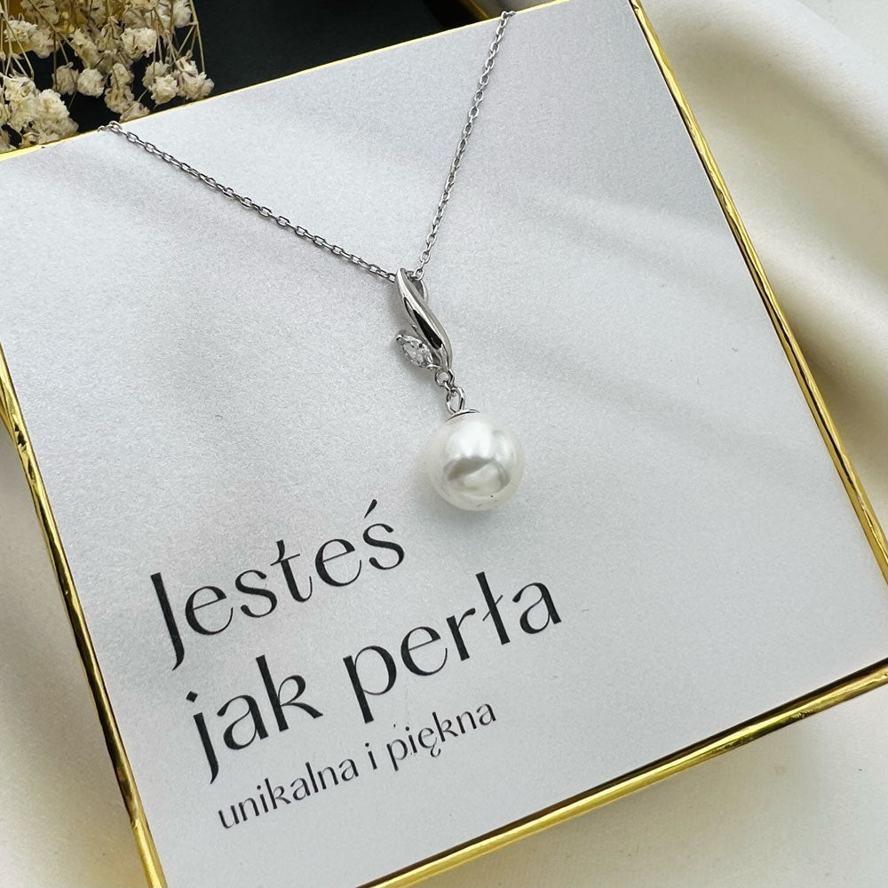 Naszyjnik "Perełka z cyrkoniami"