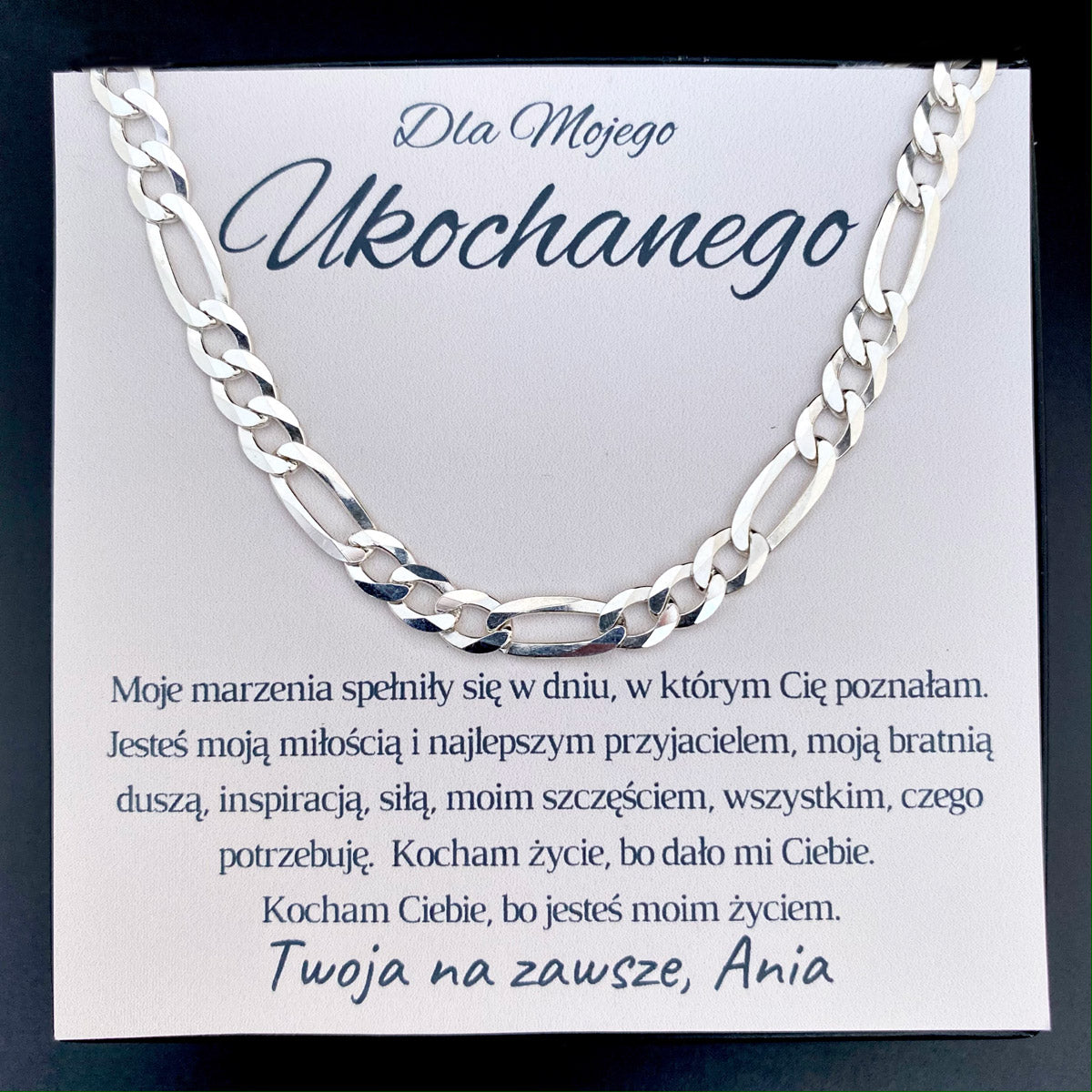 Łańcuszek Diamentowany Dla Ukochanego "Figaro"